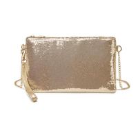 Miss Lulu Mini bolso cruzado para mujer, bolso de mano con cadena, bolso de hombro para fiesta de noche, lentejuelas brillantes