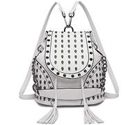 Miss Lulu Mochila Antirrobo para Mujeres, Bolsos Mochila para Mujer con Decoración de Clavos Calavera - Ideal para Festival, Noche en la Ciudad y Estilo Urbano