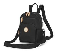 Miss Lulu Mochila para mujer Mini mochila urbana viaje Mochila impermeable Casual Mochila Bolso bandolera Multiusos Bolso bandolera para el trabajo, los estudios Negro