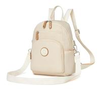 Miss Lulu Mochila para mujer Mini mochila urbana viaje Mochila impermeable Casual Mochila Bolso bandolera Multiusos Bolso bandolera para el trabajo, los estudios Beige