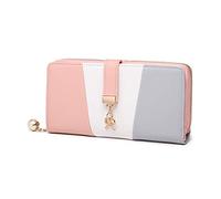 Miss Lulu Monedero Mujer, Tri Color Largo Cartera Embrague con 12 Ranuras, Cartera de señora de Cuero Muy Suave, Cartera Larga