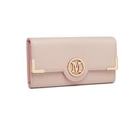 Miss Lulu Monederos Largos para Mujer, Bolsillo con Cremallera, múltiples Ranuras para Tarjetas, Piel sintética con Hebilla de Metal