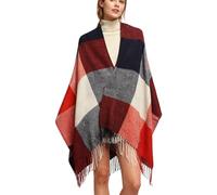 Miss Lulu Oak & Tea Bufandas para Damas, Chales Tartán Cálidos de Invierno con Sensación de Cachemira, Envolturas y Regalos de Bufandas para Mujeres (Rojo)