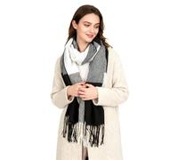 Miss Lulu Oak & Tea Bufandas para Damas, Chales Tartán Cálidos de Invierno con Sensación de Cachemira, Envolturas y Regalos de Bufandas para Mujeres (Negro)