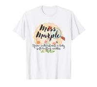 Miss Marple Nunca Subestimes a una Dama con Agujas de Tejer Camiseta