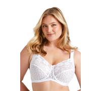 Miss Mary Jacquard & Lace Sujetador con Aros y Soporte Lateral 110B White