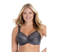 Reggiseno con Ferretto e supporto Laterale Miss Mary Jacquard & Lace 95E Dark Grey