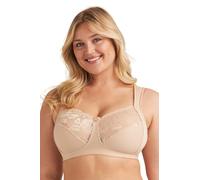 Miss Mary Lovely Lace Sujetador de algodón sin Aros con Copa Completa y Encaje 95D Beige