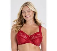 Miss Mary Jacquard & Lace Sujetador con Aros y Soporte Lateral 100C Red