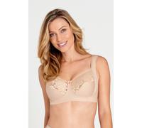 Miss Mary Lovely Lace Sujetador de algodón sin Aros con Copa Completa y Encaje 105D Beige