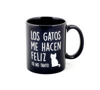 Miss Miserable - taza para desayuno original con mensaje Los gatos me hacen feliz tú no tanto