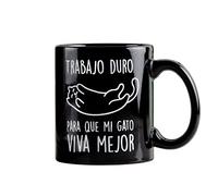 Miss Miserable - taza para desayuno original con mensaje Trabajo duro negro de cerámica - regalos originales
