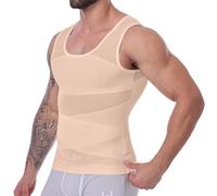 MISS MOLY Camiseta de compresión moldeadora para hombre, chaleco reductor elástico, moldeador de cuerpo, camiseta de control abdominal, entrenador de cintura, camiseta sin mangas muscular para hombres