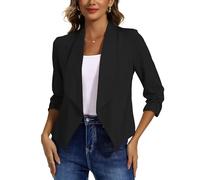 MISS MOLY Female Blazer Elegant Langarm 3/4 Ärmel Casual Open Front Business Jacke für Damen
