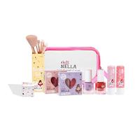 MISS NELLA Bag of Wonders El set de maquillaje perfecto para niñas, cosmético hipoalergénico y esmalte de uñas despegable