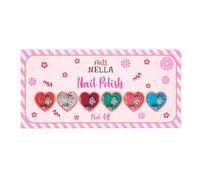 Miss Nella Christmas Glitters Speciale Kids Nail Polish 6 Confezione: rosa, azul, verde, morado, amarillo y burdeos Peel-off Water Based Formula