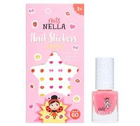 Miss Nella Esmalte de Uñas Despegable y Pegatinas para Niños, No Tóxico, 4ml, con 60 Calcomanías, Acabado Brillante, Edad 3+ (Pretty Pop)
