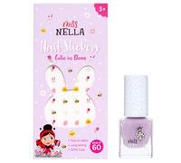 Miss Nella Esmalte de Uñas Despegable y Pegatinas para Niños, No Tóxico, 4ml, con 60 Calcomanías, Acabado Brillante, Edad 3+ (Cutie In Bloom)