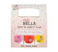 Miss Nella Esmalte de uñas para niños, 3 unidades, extraíble, base de agua, no tóxico, sin olor, 3 x 4 ml, Sunny Days