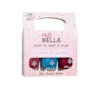Miss Nella - Esmalte de uñas Winter Glitters con purpurina especial para niños, paquete de 3 Sugar Hugs, Jazzberry Jam & Under The Sea, fórmula que se quita con agua.