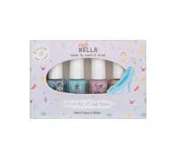 Miss Nella Fairy Tale - Juego de esmaltes de uñas despegables, 4 x 4 ml, fórmula a base de agua no tóxica, colección Kids