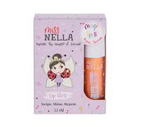 Miss Nella Magic Spell Brillo de labios, Pintalabios hidratante para niños, aroma de melocotón, suave con la piel, da un delicado tono de color transparente, con brillo extra