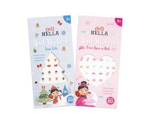 MISS NELLA Pegatinas para Uñas Infantiles, 60 Calcomanías, Diseños de Invierno y Princesa, Fácil de Aplicar, Larga Duración, para Niños de 3+ Años (Naild It, 2)