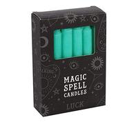 Miss Pretty London - Juego de 12 velas de hechizos de la suerte, color verde
