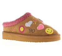 Miss Riot Smiles - Pantuflas para niñas, color marrón