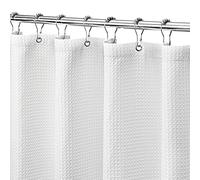 Miss SELECTEX Cortina de Ducha de Tela Mate con Tejido gofre para baño, Hotel de Lujo, Impermeable, 230 gm², Resistente al Agua, Tela clásica, Duradera, Lavable a máquina (72 Pulgadas de Ancho x 72