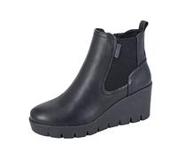 Miss Shoes Bota Chelsea de cuña con cremallera lateral y espuma viscoelástica, Negro, 41 EU