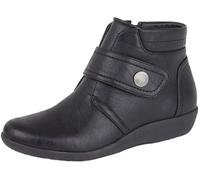 Miss Shoes Botines extra anchos EE Fit con cremallera lateral, Black, 37 EU