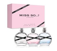 Miss SO…? - Juego de perfume para mujer, Starlet, poción de amor, agua de azúcar, juego de regalo, fragancia de tamaño de viaje (3 x 30 ml)