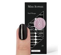 Miss Sophie Black Velvet I 24 láminas de esmalte de uñas ultrafinas monocromáticas I para uñas de manos y pies I Se adhiere a uñas naturales, así como lacadas, acrílicas, de gel y shellac