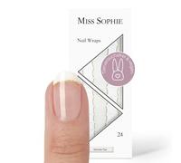 Miss Sophie Lámina de uñas - "Delicate Tips", Transparente, Purpurina, Blanco, Nail Wraps -24 láminas de uñas autoadhesivas ultrafinas de larga duración