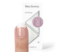 Miss Sophie Lámina de uñas - "French Tip", Transparente, Blanco, Nail Wraps -24 láminas de uñas autoadhesivas ultrafinas de larga duración