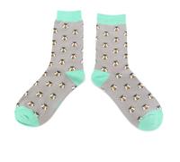 Miss Sparrow Honey Bees on Grey - Calcetines tobilleros para mujer, talla única, multicolor, 3-7