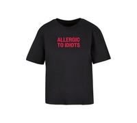 Miss Tee Mst163-allergic To Idiots tee Camiseta, Negro, XL Grande Alto Mujeres
