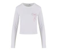 Miss Tee Camiseta 'Bow Oneliner' magenta / blanco L EUR