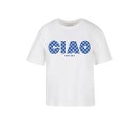 Miss Tee Camiseta 'Ciao Ragazze' azul / azul ahumado / blanco XXXL azul / azul ahumado / blanco