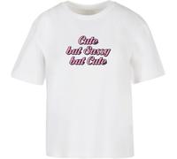 Miss Tee Camiseta 'Cute But Sassy' rosa / negro / blanco XL rosa / negro / blanco