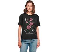 Miss Tee Mst168-fcking Roses tee Camiseta, Negro, L Mujeres