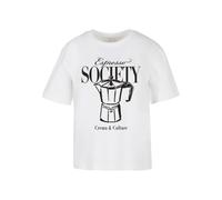 Miss Tee Camiseta 'Espresso Society' negro / blanco XL negro / blanco