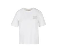Miss Tee Camiseta 'Never Look Back' gris / blanco L gris / blanco