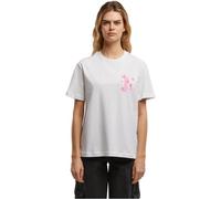 Miss tee Camiseta para Mujer con Texto Love Yourself and Fly, de algodón de Gran tamaño, Cuello Redondo, Estampado Frontal de Mariposa, Corte Casual en Color Blanco