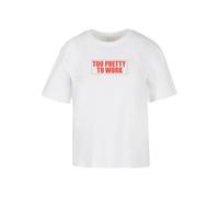 Miss Tee Camiseta 'Too Pretty To Work' rojo / blanco XS rojo / blanco