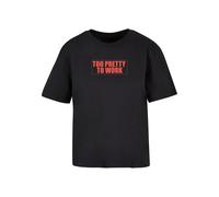Miss Tee Camiseta 'Too Pretty To Work' rojo / negro L rojo / negro