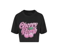 Miss Tee Damen Cherry Bomb Ladies Short Overized tee Black, Camiseta, Negro, 5XL Grande Mujeres