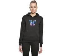 Miss Tee MST055-Chromed Butterfly Hoody Hooded Sweatshirt, Black, S Women's