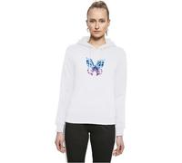 Miss Tee MST055-Chromed Butterfly Hoody Hooded Sweatshirt, White, S Women's